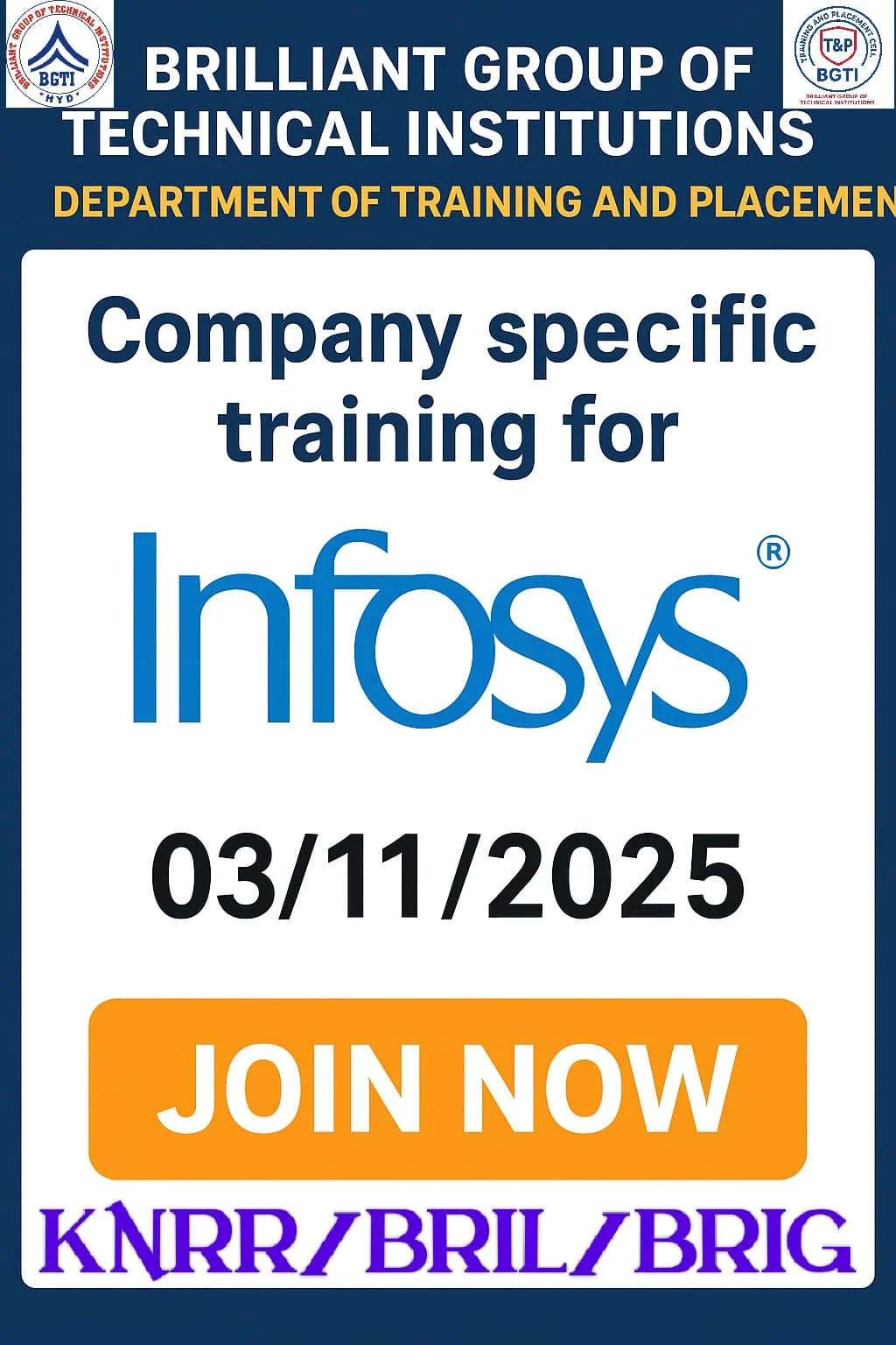 Infosys Training 2025 – BRIL Workshop 2025-26